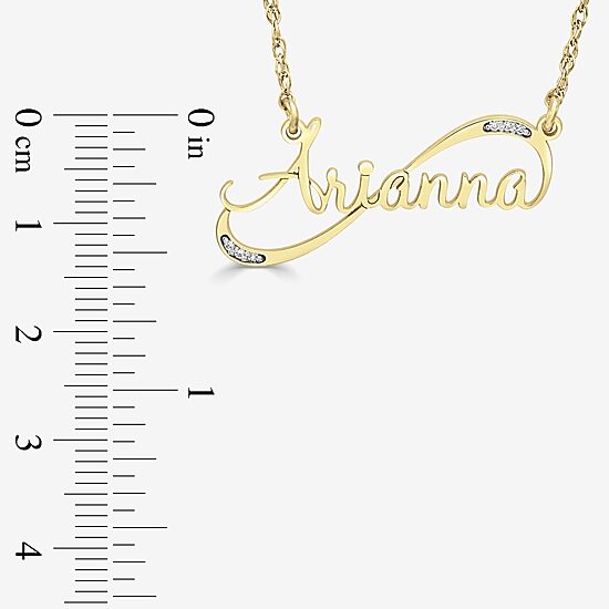 Womens Personalized Diamond Accent Name Pendant Necklace