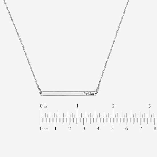 Personalized 14K Gold Over Sterling Silver Name Bar Necklace