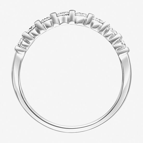 Womens 8.5MM 1 CT. Lab Created White Moissanite Sterling Silver Round Anniversary Band