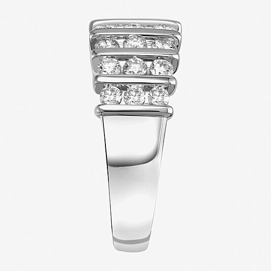 Womens 8.5MM 1 CT. Lab Created White Moissanite Sterling Silver Round Anniversary Band