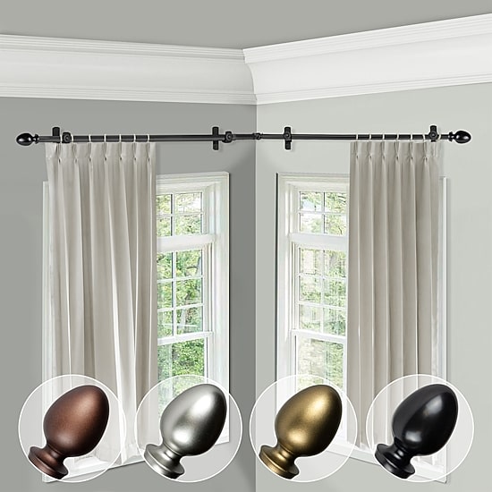 Rod Desyne Emeka Corner 3/4 IN Adjustable Curtain Rod