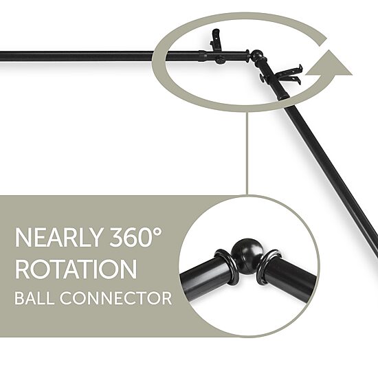 Rod Desyne Lennart Corner 3/4 IN Adjustable Curtain Rod