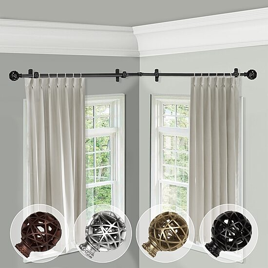 Rod Desyne Leannette Corner 3/4 IN Adjustable Curtain Rod