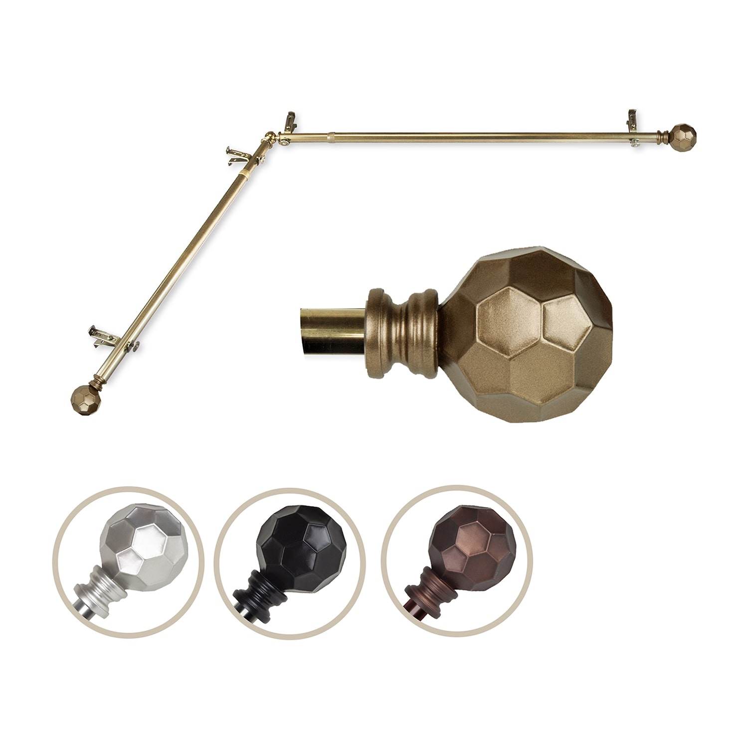 Rod Desyne Christiano Corner 3/4 Adjustable Curtain