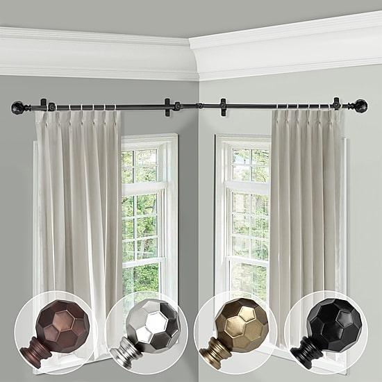 Rod Desyne Christiano Corner 3/4 IN Adjustable Curtain Rod