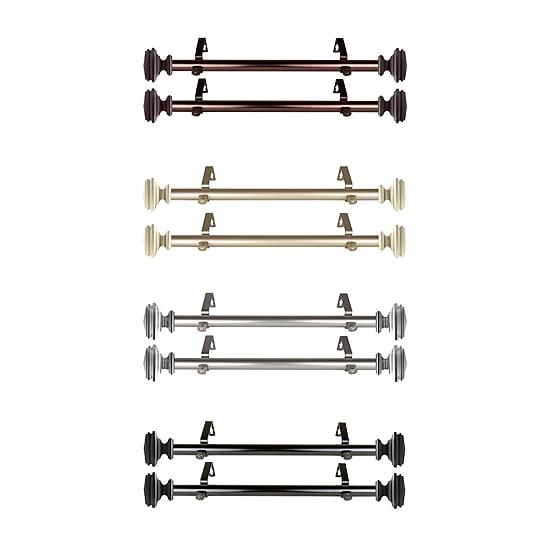 Rod Desyne (Set Of 2) Bedpost 1 IN Adjustable Side Curtain Rod