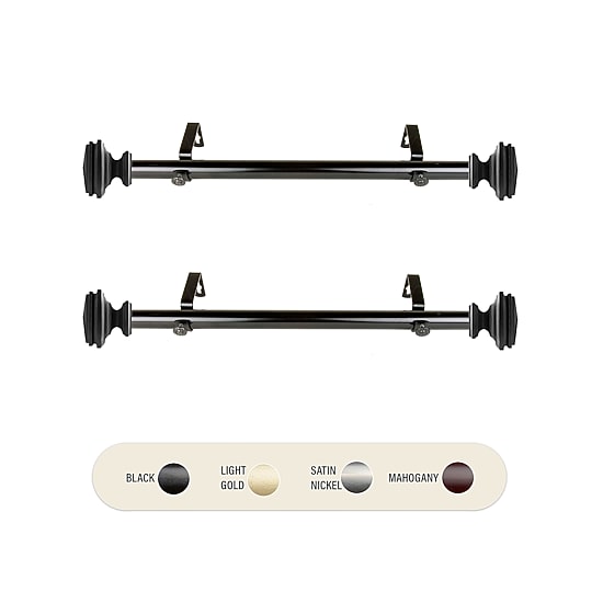Rod Desyne (Set Of 2) Bedpost 1 IN Adjustable Side Curtain Rod