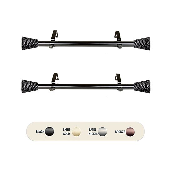 Rod Desyne (Set Of 2) Halldor 1 IN Adjustable Side Curtain Rod
