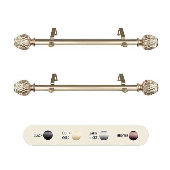 Rod Desyne (Set Of 2) Ashwin 1 IN Adjustable Side Curtain Rod