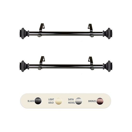 Rod Desyne (Set Of 2) Fern 1 IN Adjustable Side Curtain Rod