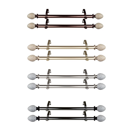 Rod Desyne (Set Of 2) Ovate 1 IN Adjustable Side Curtain Rod