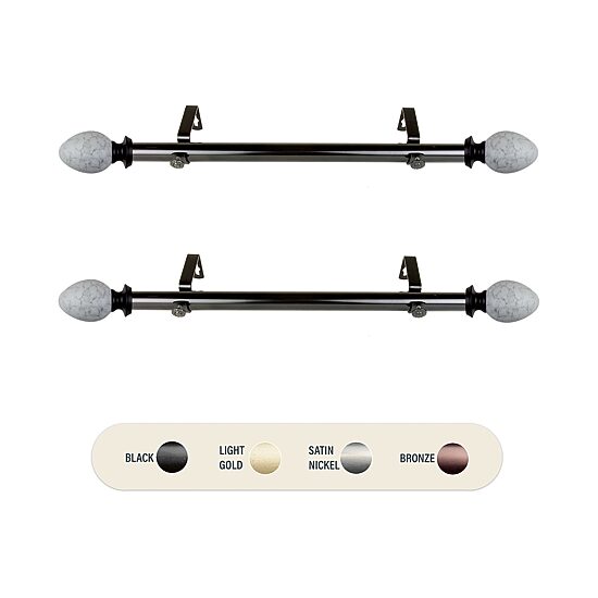Rod Desyne (Set Of 2) Ovate 1 IN Adjustable Side Curtain Rod