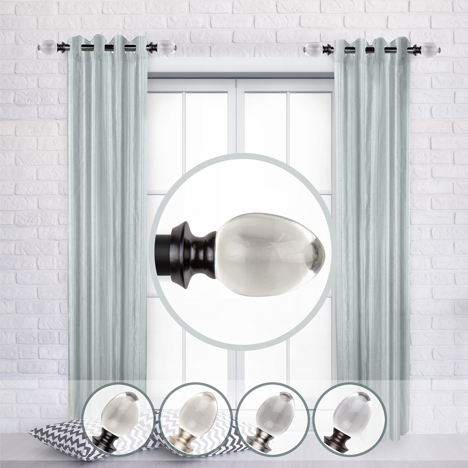 Rod Desyne (Set Of 2) Eileen 1 Adjustable Side Curtain