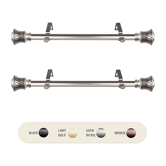 Rod Desyne (Set Of 2) Olympia 1 IN Adjustable Side Curtain Rod