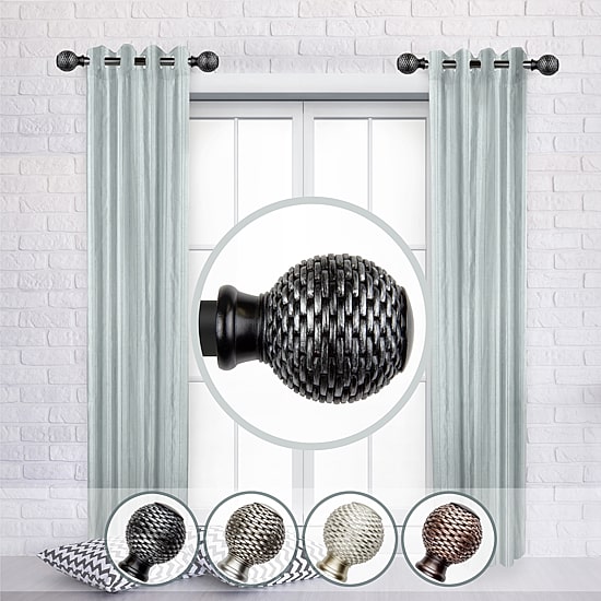 Rod Desyne (Set Of 2) Bala 1 IN Adjustable Side Curtain Rod