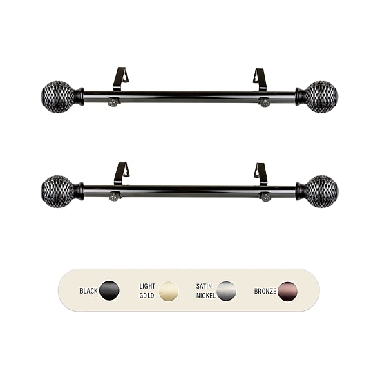 Rod Desyne (Set Of 2) Bala 1 IN Adjustable Side Curtain Rod
