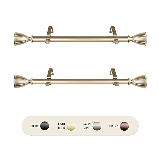 Rod Desyne (Set Of 2) Ayla 1 IN Adjustable Side Curtain Rod