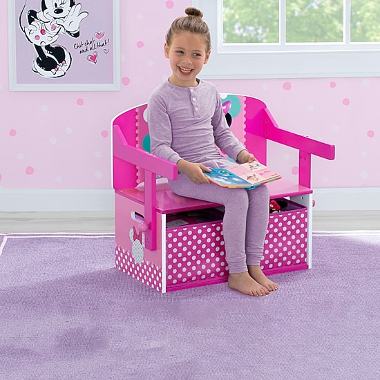 Disney Minnie Mouse Kids Wooden Storage Bench