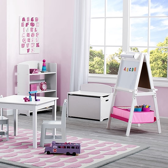 Delta Children Mysize Double-Sided Storage Easel - White Easel