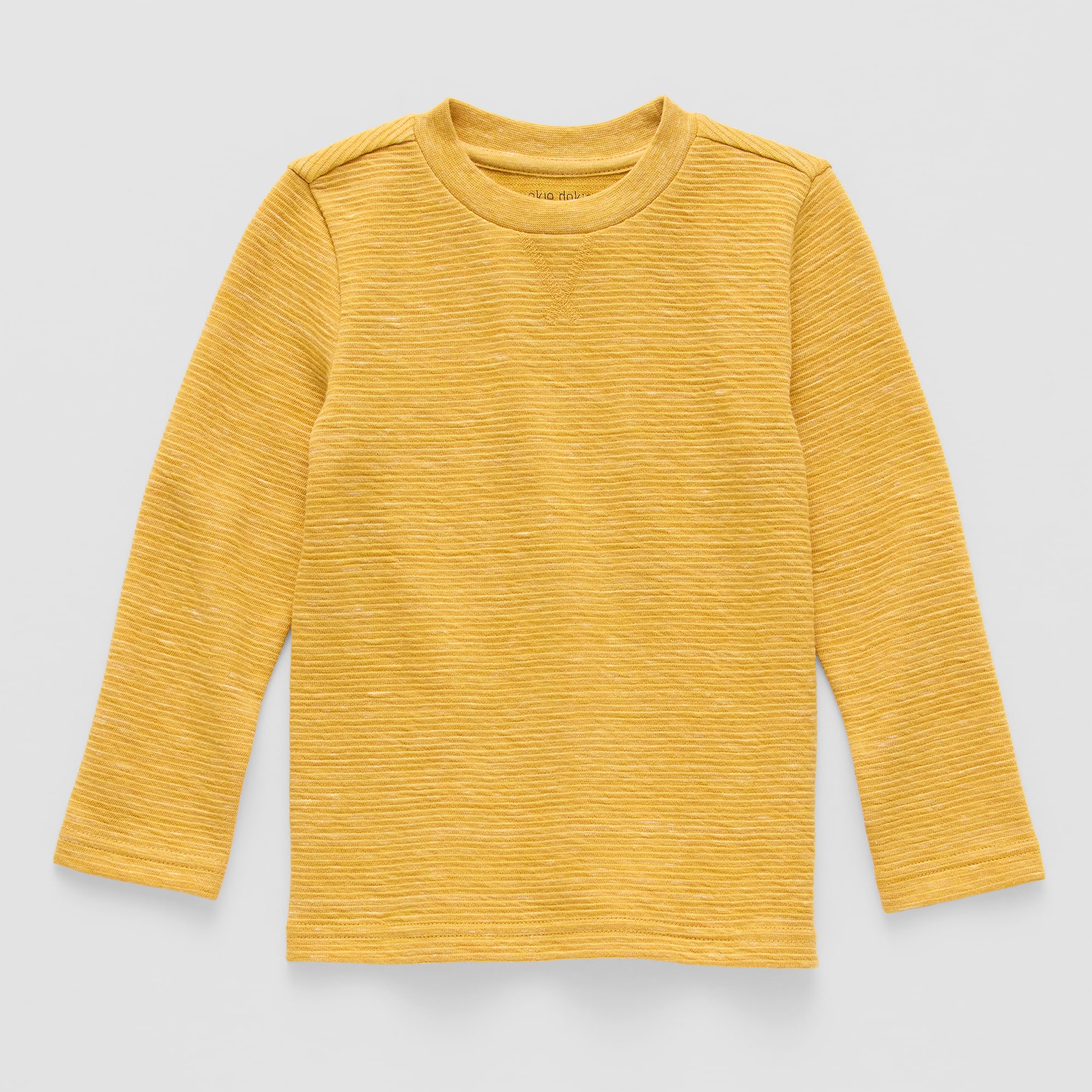 Okie Dokie Textured Knit Toddler & Little Boys Crew Neck Long Sleeve T-Shirt