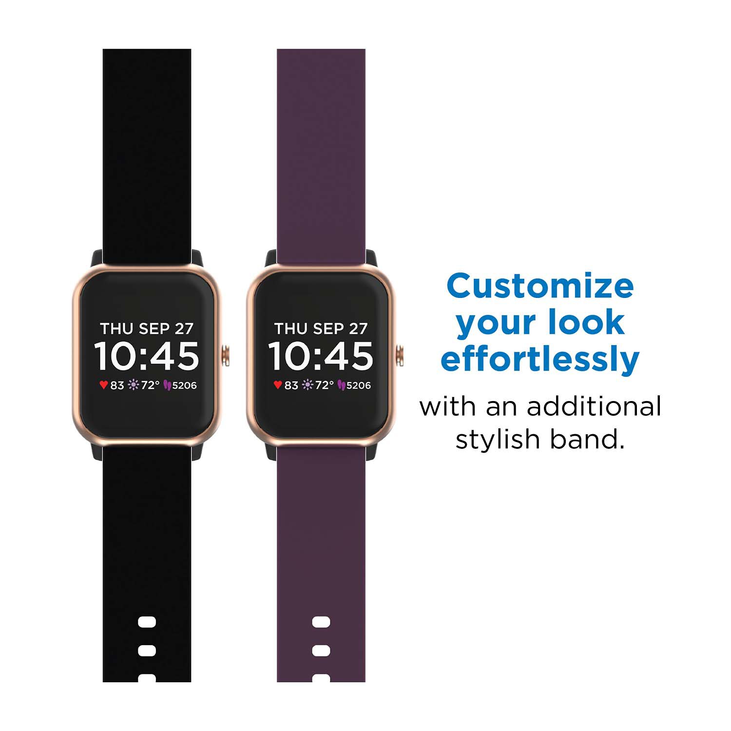 Q7 Unisex Adult Black Smart Watch Q72s01a-G63