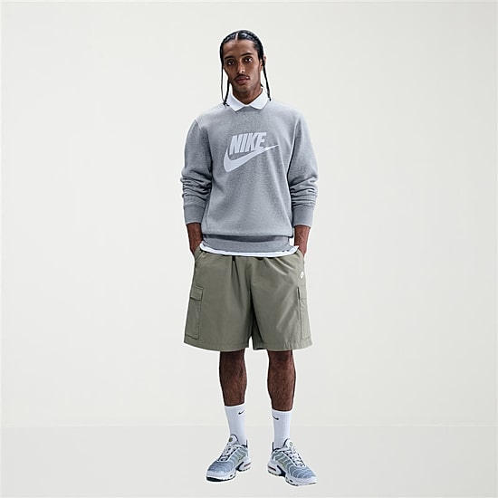 Nike Club Fleece Mens Crew Neck Long Sleeve Big and Tall Sweatshirt