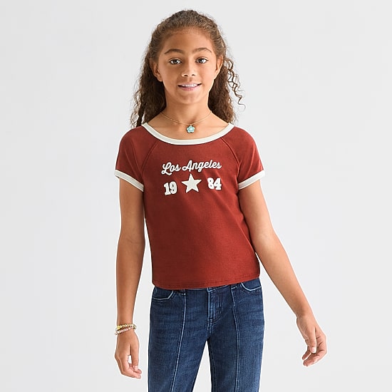 Eyeshadow Big Kid Girls Crew Neck Short Sleeve T-Shirt