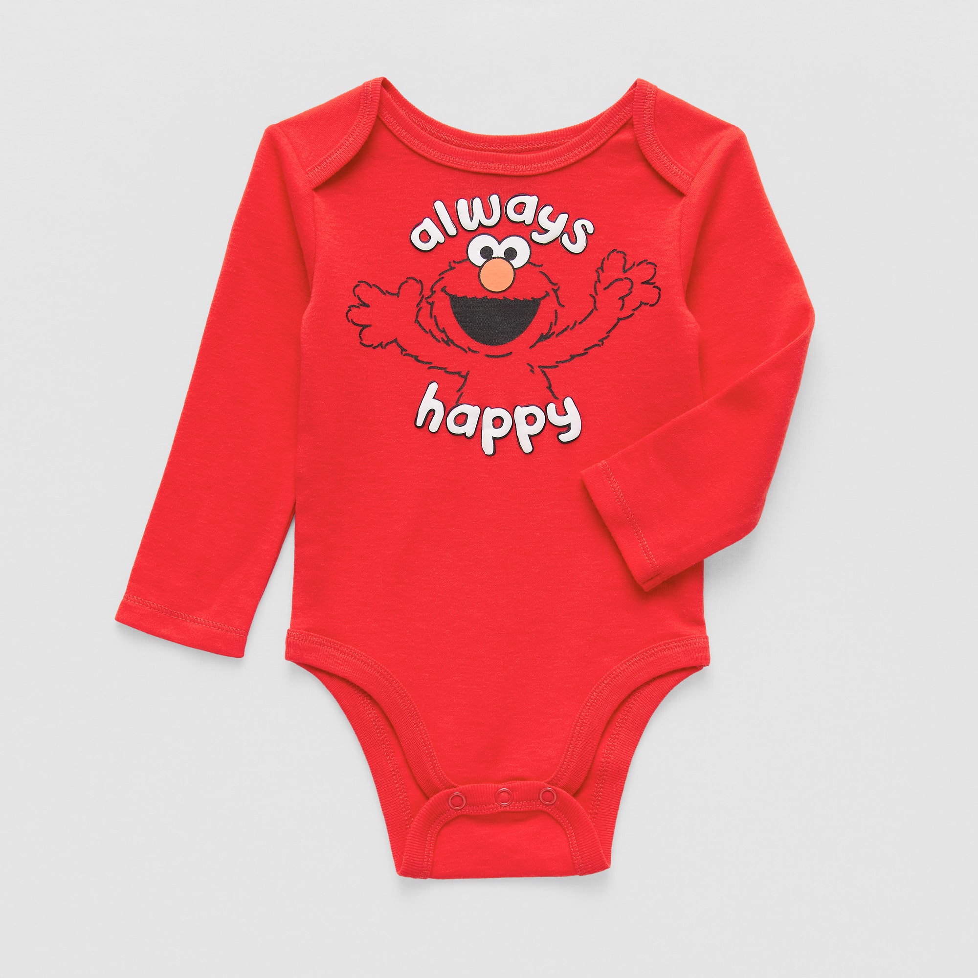 Sesame Elmo Baby Boys Sesame Street Crew Neck Long Sleeve Bodysuit