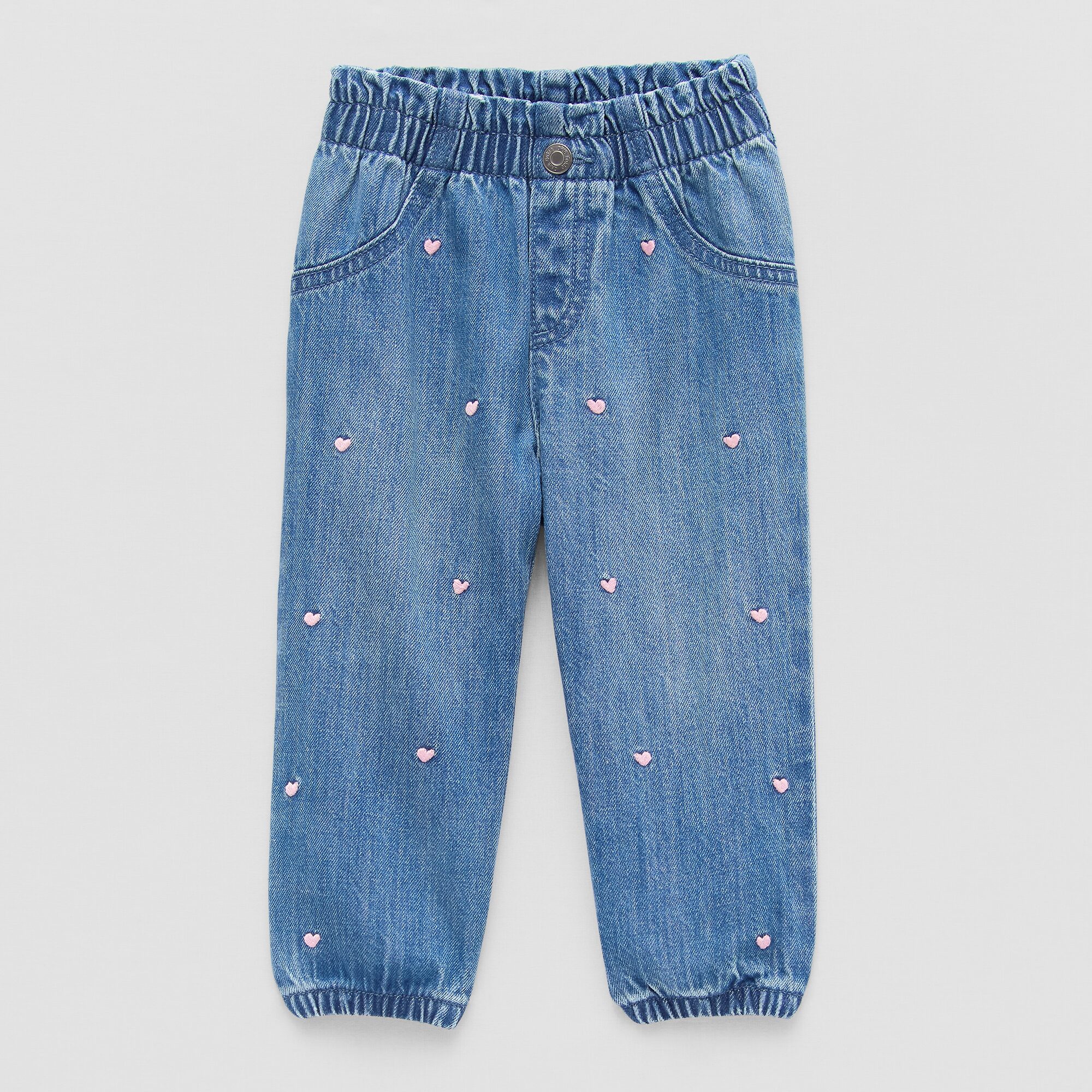 Okie Dokie Baby Girls Adjustable Waist Jogger Denim Jean