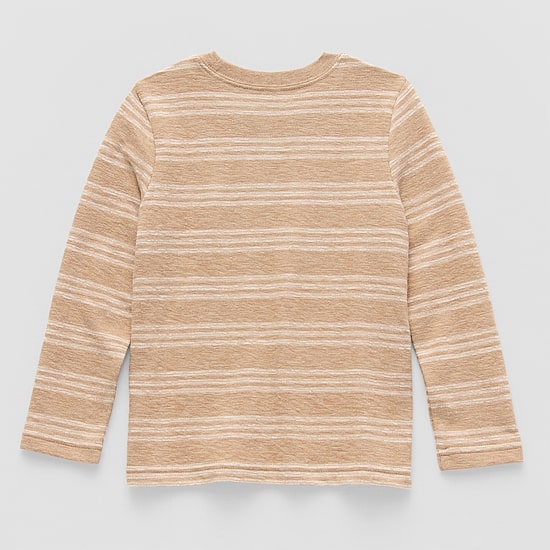 Okie Dokie Textured Knit Toddler & Little Boys Crew Neck Long Sleeve T-Shirt