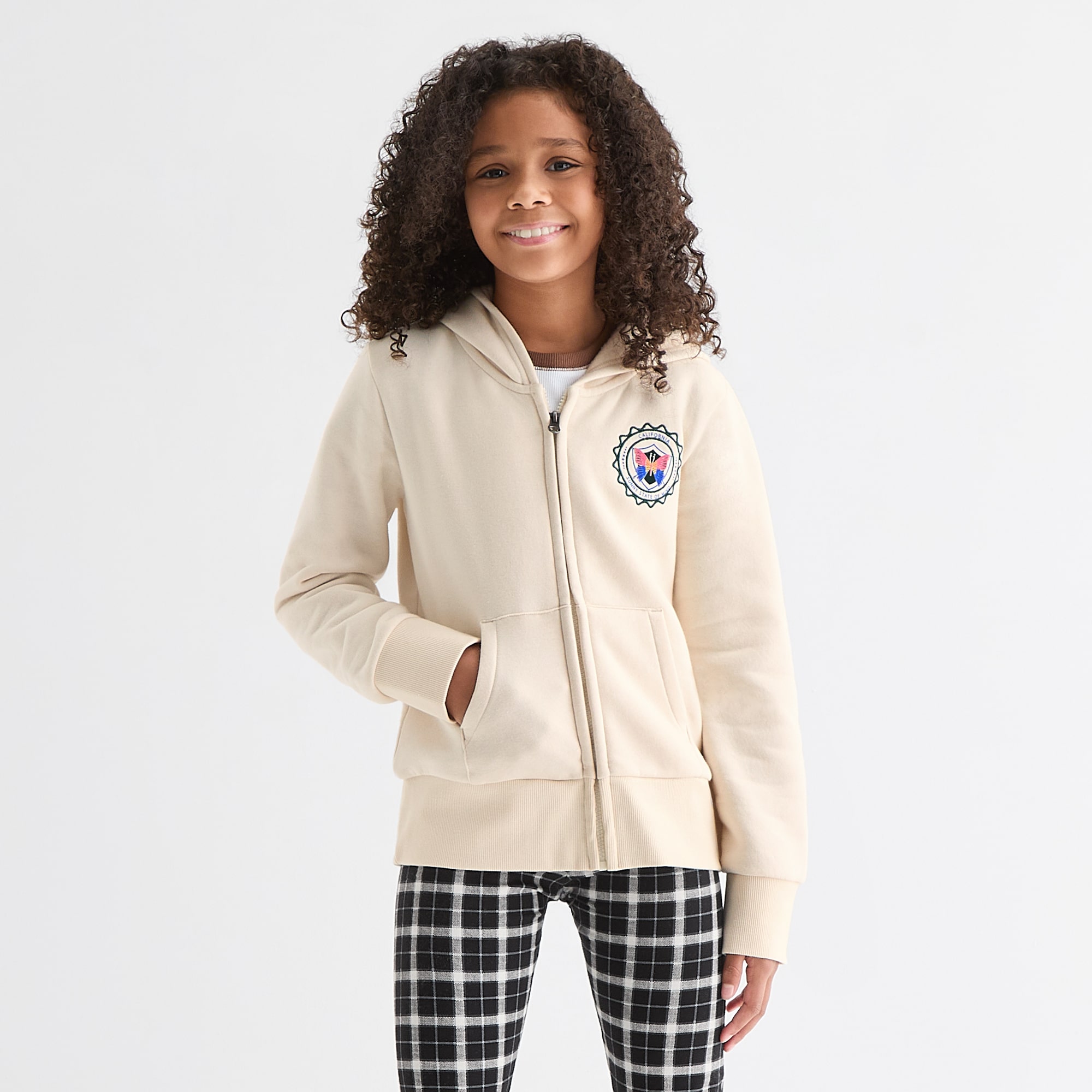 Thereabouts Little & Big Kid Girls Long Sleeve Fleece Zipper Hoodie