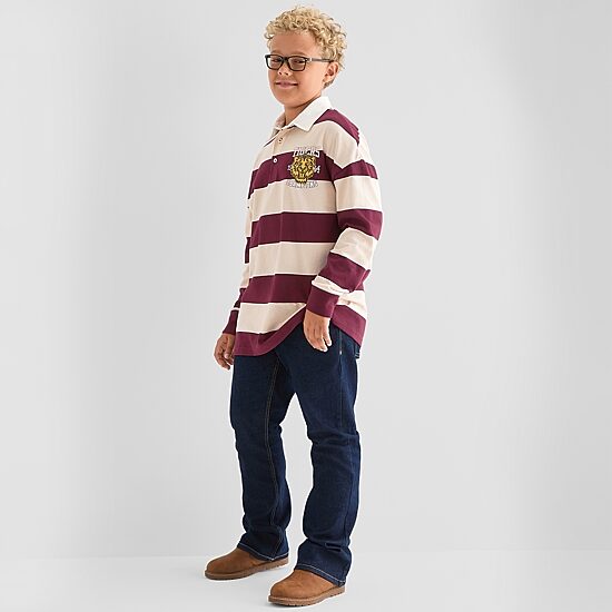 Thereabouts Little & Big Kid Boys Long Sleeve Regular Fit Spread Collar Rugby Shirt