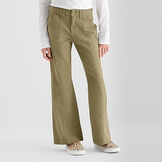 Thereabouts Pintuck Little & Big Kid Girls Regular Fit Flare Trouser