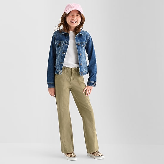 Thereabouts Pintuck Little & Big Kid Girls Regular Fit Flare Trouser