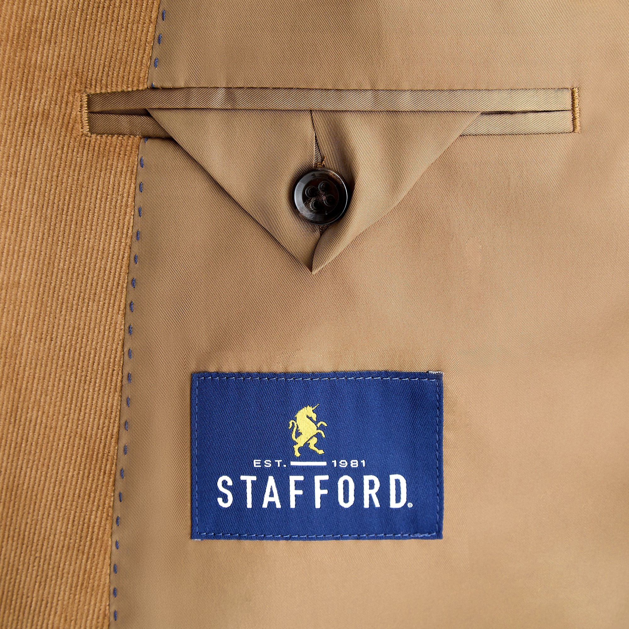 Stafford Mens Big and Tall Stretch Fabric Classic Fit Corduroy Sport Coat