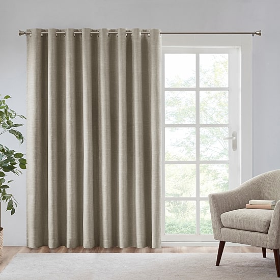 Madison Park Arlie 100"W X 84"L Energy Saving Blackout Grommet Top Patio Door Curtain