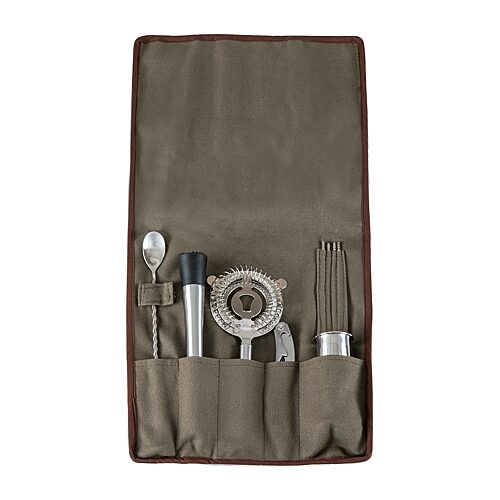 Legacy by Picnic Time 10-Piece Bar Tool Roll Up Kit - Grey