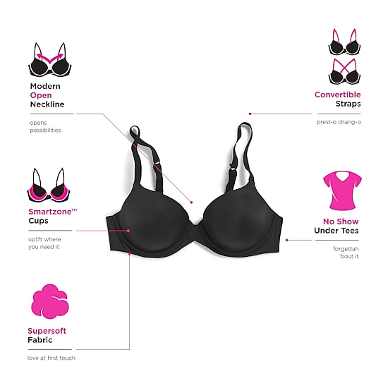 Maidenform One Fabulous Fit™ 2.0 Tailored Womens Medium Support T-Shirt Underwire Demi Bra Dm7543