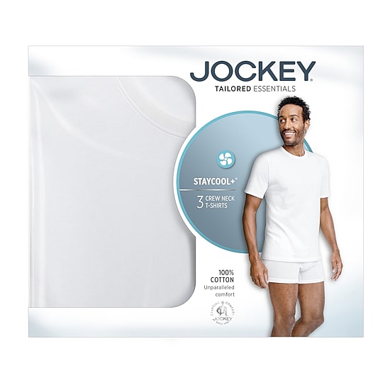 Jockey Tailored Essentials Mens 3 Pack Short Sleeve Crew Neck T-Shirt