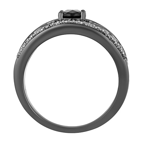Enchanted Disney Fine Jewelry Villains Womens 1/8 CT. T.W. Genuine Black Onyx Sterling Silver Maleficent Cocktail Ring