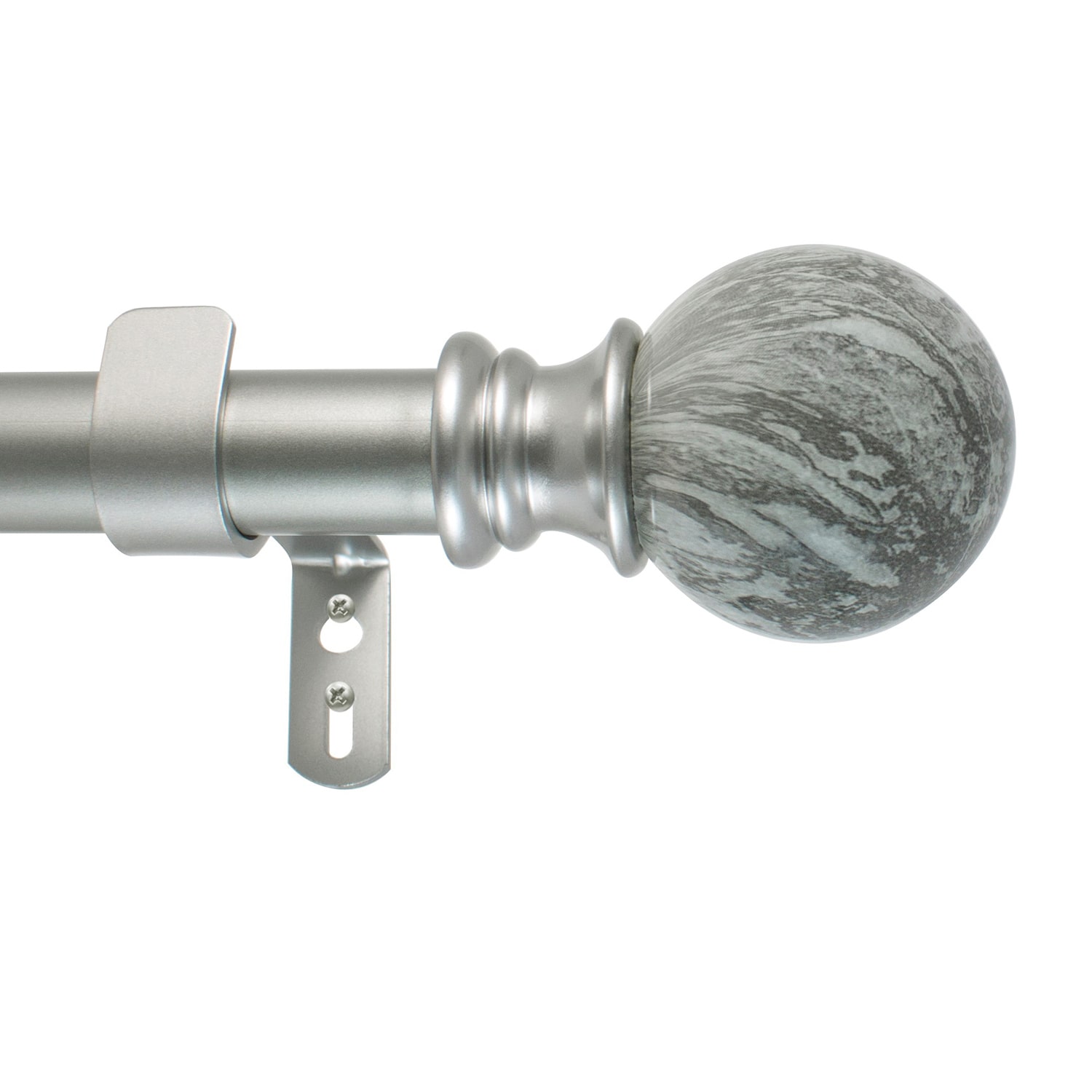 Decopolitan Gray Marble 1 IN Adjustable Curtain Rod
