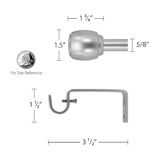 Decopolitan Cap 5/8 IN Adjustable Curtain Rod