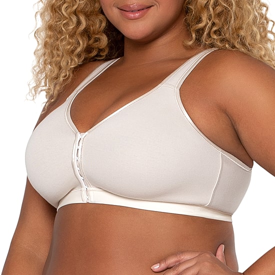 Curvy Couture Cotton Luxe Front and Back Close Wireless Bra- 1416