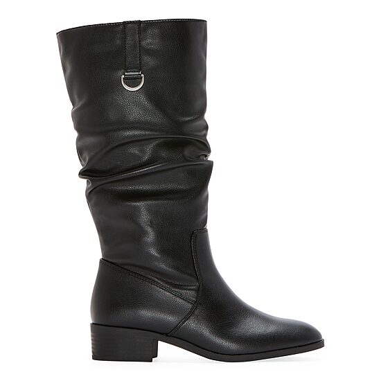 St. John's Bay Womens Fannie Stacked Heel Slouch Boots
