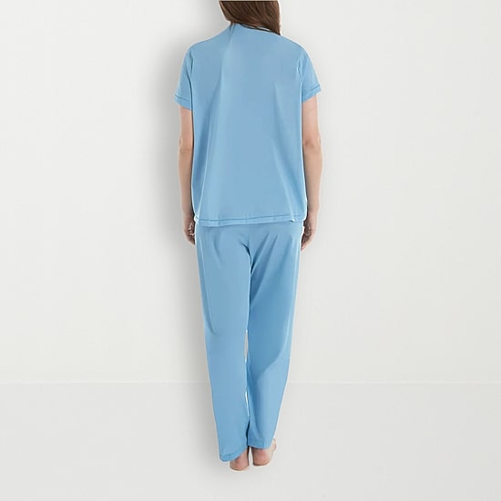 Exquisite Form Womens V-Neck Short Sleeve 2-pc. Pajama Set