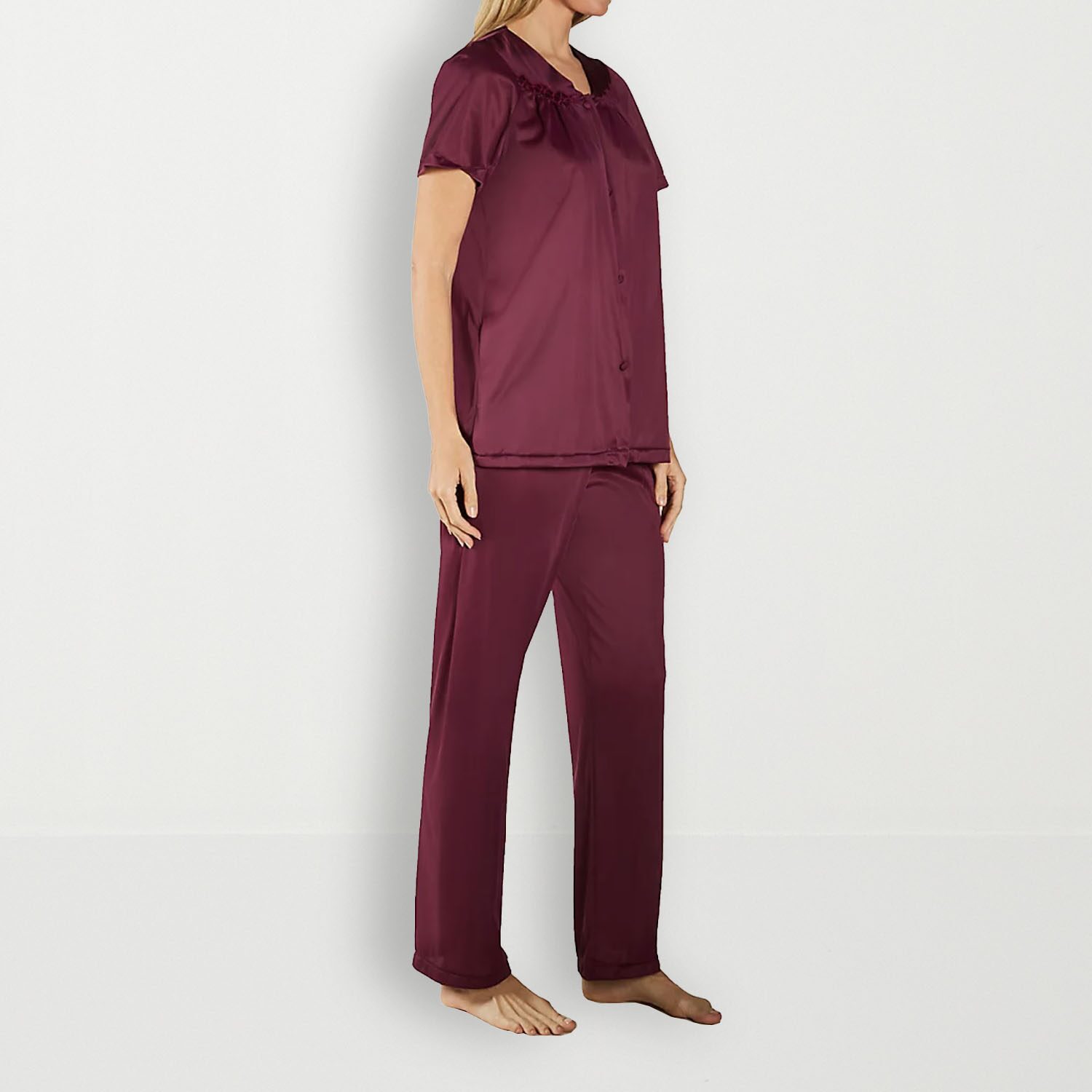 Exquisite Form Womens V-Neck Short Sleeve 2-pc. Pajama Set
