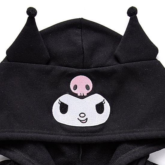 Womens Juniors Long Sleeve Kuromi Fleece Zipper Hoodie