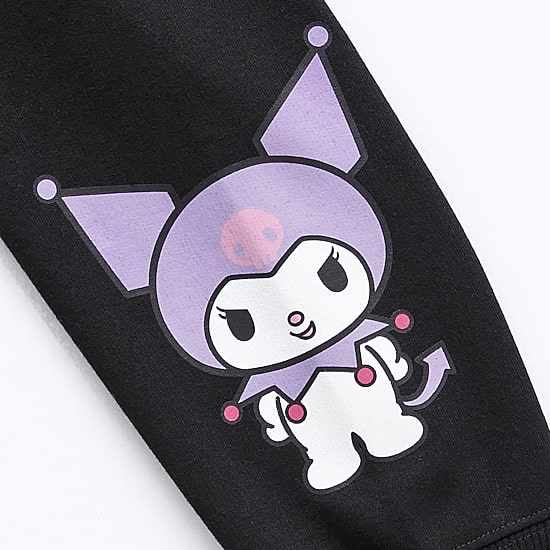 Womens Juniors Long Sleeve Kuromi Fleece Zipper Hoodie