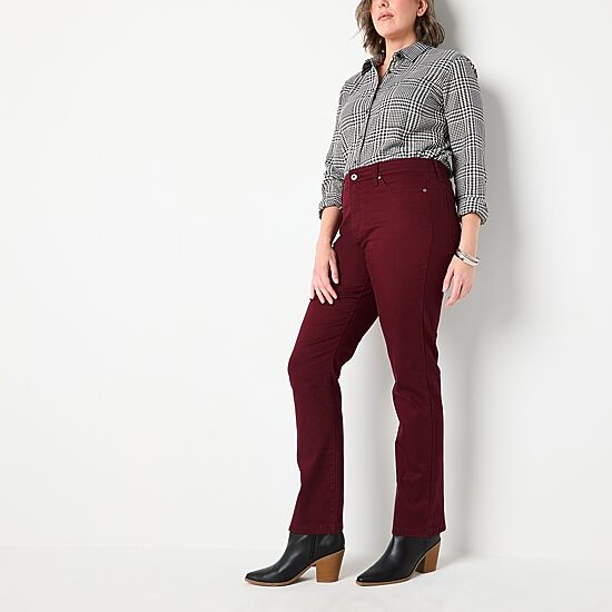 St. John's Bay Womens Mid Rise Straight Leg Jean