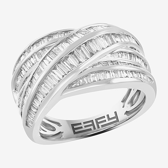 Effy Final Call Limited Quantities! Womens 3MM 7/8 CT. T.W. Natural White Diamond 14K Gold Crossover Band